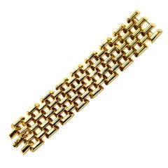 Tiffany & Co Yellow Gold Heavy Wide Link Retro Beautiful Bracelet.