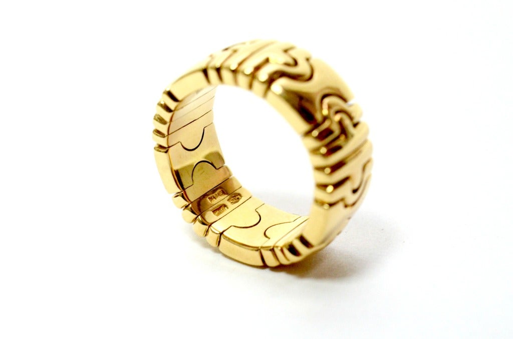 Bulgari Parentesi Yellow Gold Ring In Excellent Condition In Houston, TX