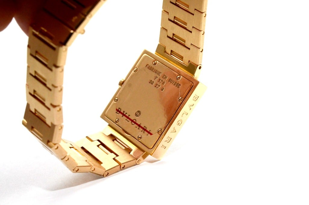 Men's Bulgari Yellow Gold Quadrato Bracelet Watch
