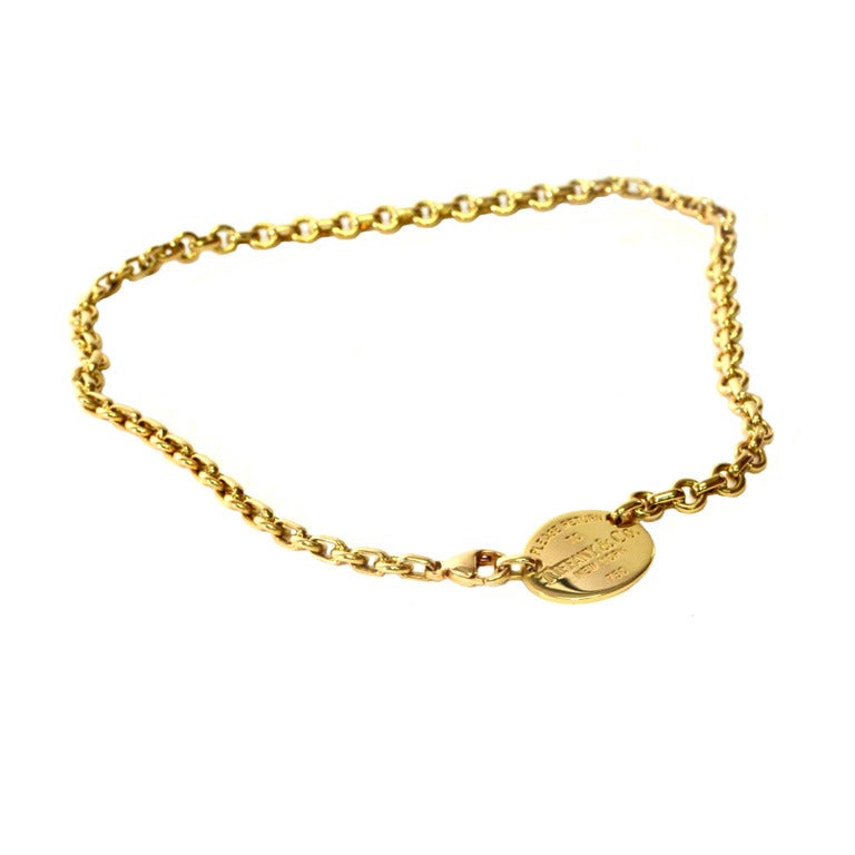 Tiffany and Co Yellow Gold “Return to Tiffany and Co” Necklace. For ...