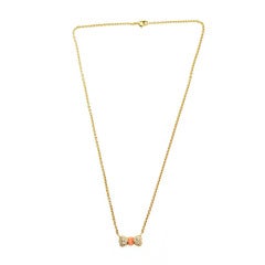 VAN CLEEF & ARPELS Gold Coral Bow Necklace
