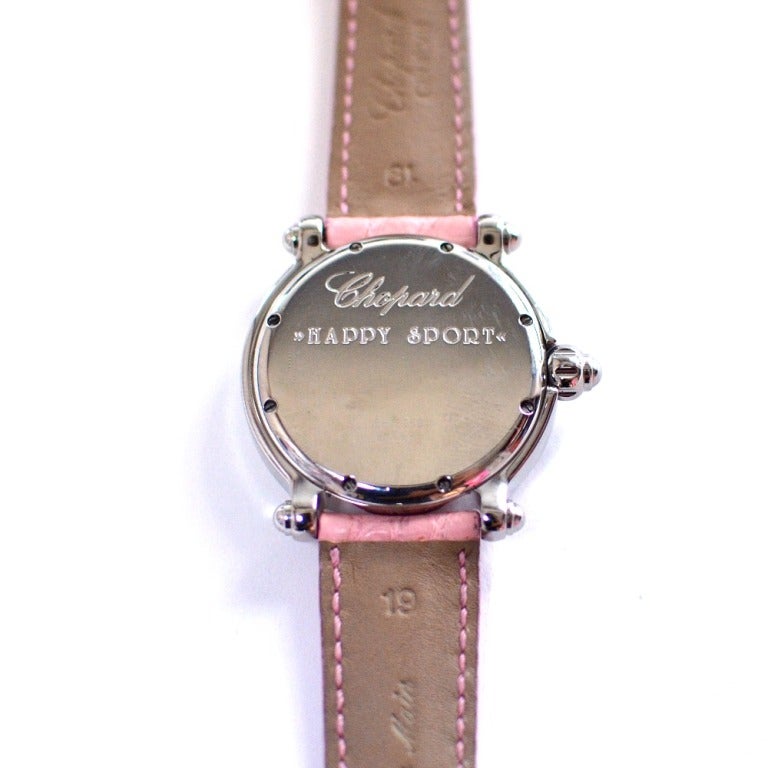 Contemporary Chopard Lady's Stainless Steel Happy Sport Happy Hearts Wristwatch