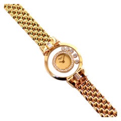 Chopard Lady's Yellow Gold Happy Diamond Bracelet Watch