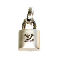 LV White Gold Lock Pendent.