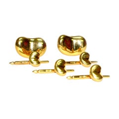 Tiffany&Co Yellow Gold Pablo Picaso Cufflink Studs/Tuxedo Buttons Set
