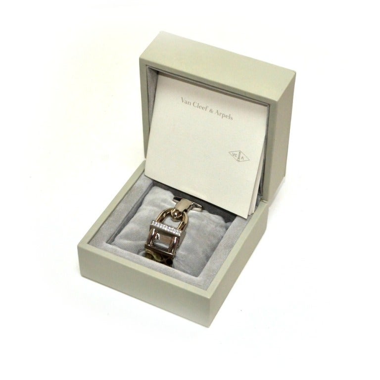 Van Cleef & Arpels Lady's White Gold and Diamond Cadenas Wristwatch 3