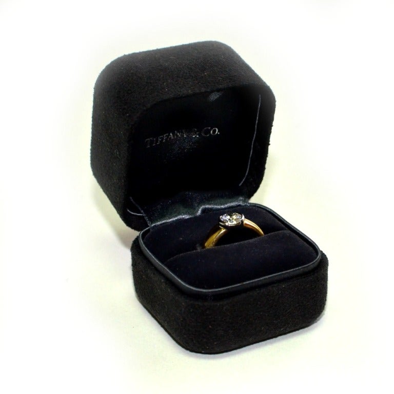Tiffany & Co Diamond Engagement Ring Yellow Gold  F-VVS1 1.09ct 1