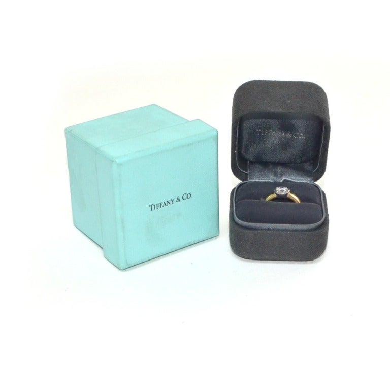 Tiffany & Co Diamond Engagement Ring Yellow Gold  F-VVS1 1.09ct 2