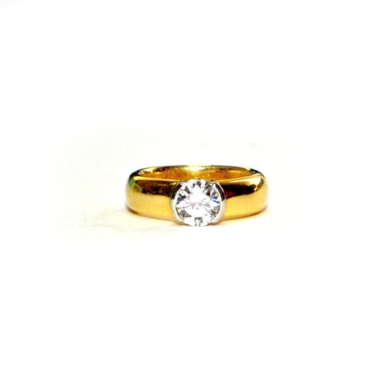Tiffany & Co Diamond Engagement Ring Yellow Gold  F-VVS1 1.09ct 3