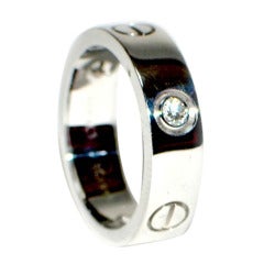 Cartier White Gold 3 Diamond Love Band Ring