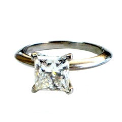 Tiffany & Co  2.01ct Princess Cut Diamond Engagement Ring