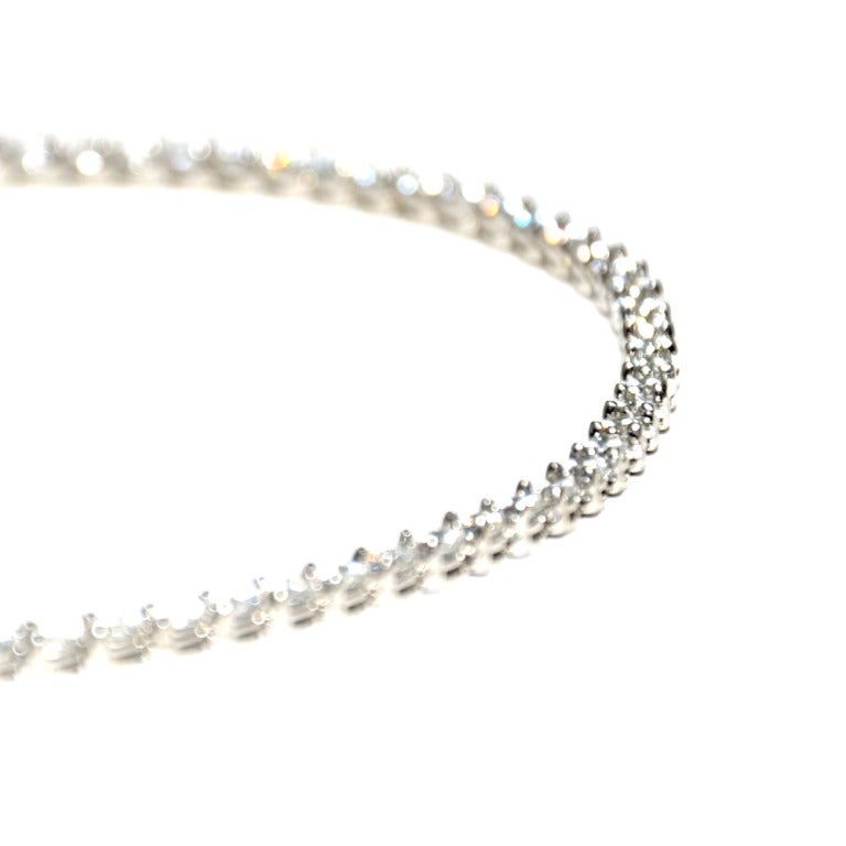 Contemporary Tiffany & Co Victoria Diamond Platinum Tennis Line Bracelet 5.18ct
