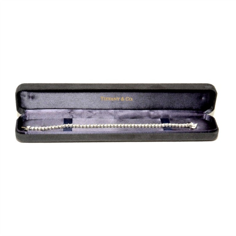 Women's Tiffany & Co Victoria Diamond Platinum Tennis Line Bracelet 5.18ct