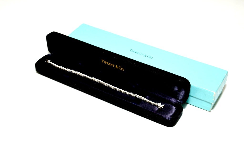 Tiffany & Co Victoria Diamond Platinum Tennis Line Bracelet 5.18ct 1