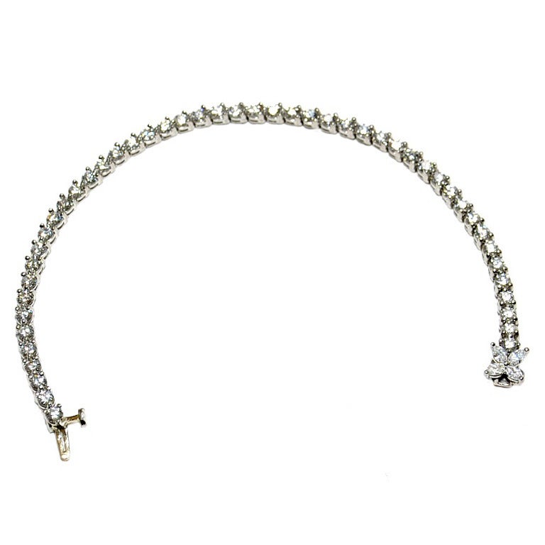 Tiffany & Co Victoria Diamond Platinum Tennis Line Bracelet 5.18ct