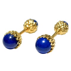 Tiffany & Co Jean Schlumberger Gold Lapis Lazuli Acorn Cufflinks.