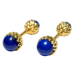 Tiffany & Co Jean Schlumberger Gold Lapis Lazuli Acorn Cufflinks.
