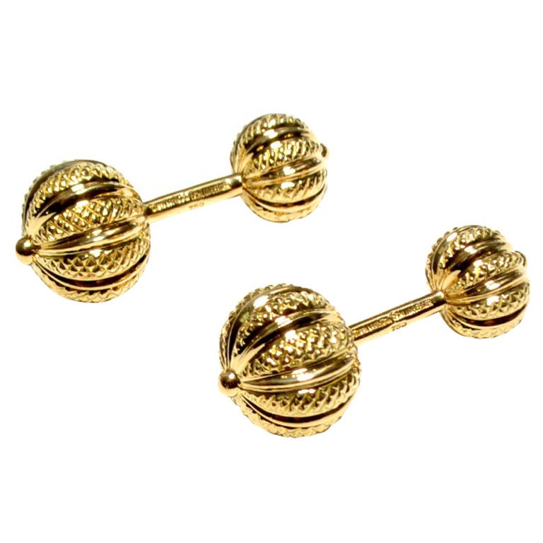 Tiffany & Co Jean Schlumberger Gold Seed Dumbbell Cufflinks.