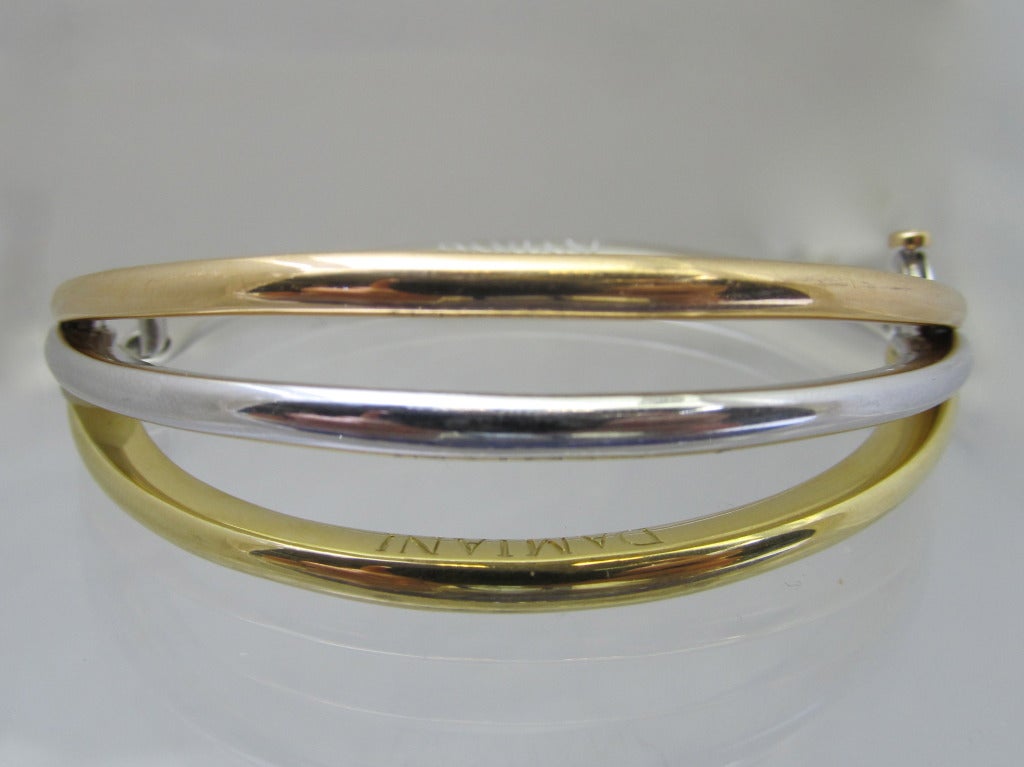 Contemporary Damiani  Tri-Color Gold Bracelet