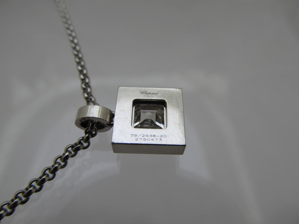 Asscher Cut Chopard Diamond Pendant G.I.A.