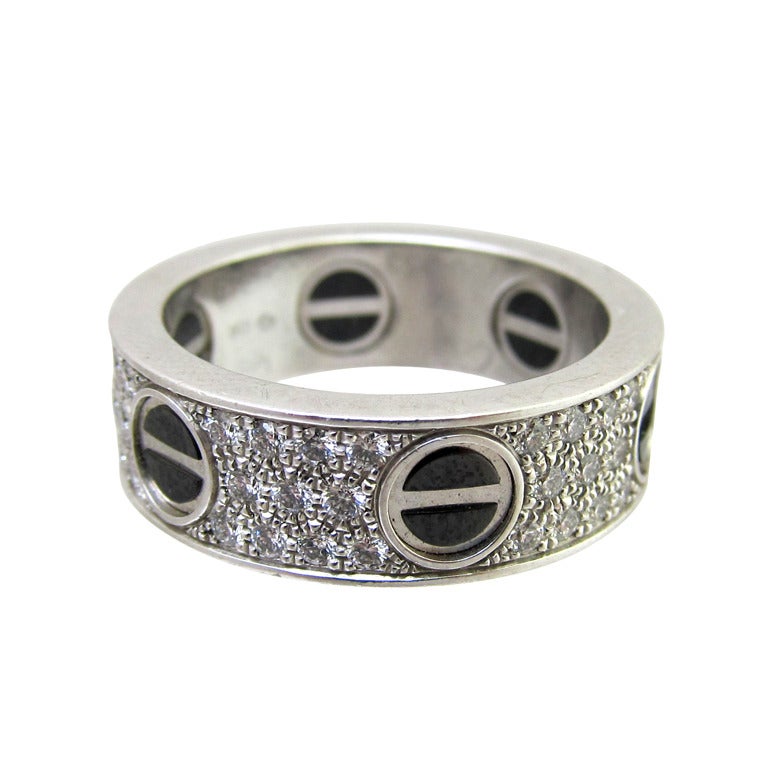 Cartier 'LOVE' Black Ceramic Diamond Band