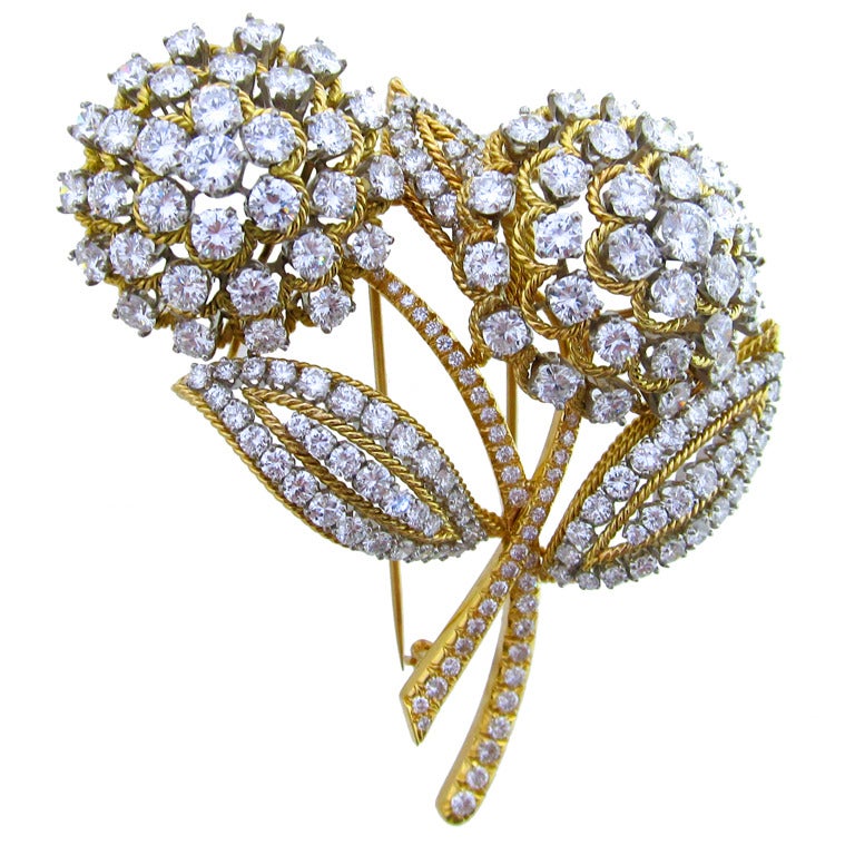 Van Cleef & Arpels Diamond Flower Brooch