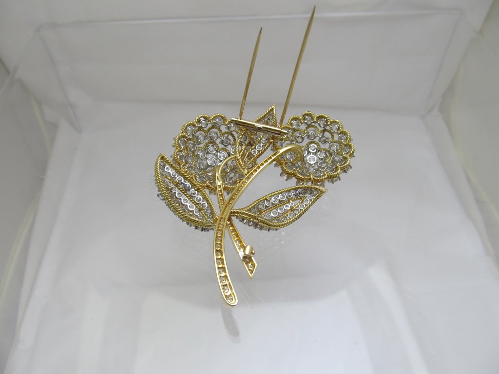 Van Cleef & Arpels Diamond Flower Brooch 3