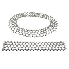 Cartier Diamond  "Perles de Diamants"  Necklace and Bracelet