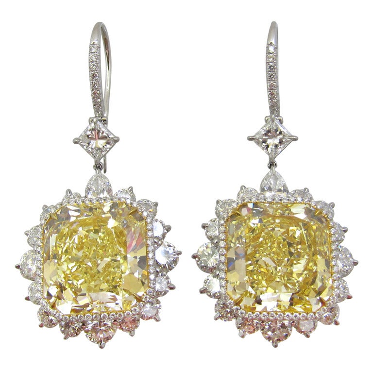 NALLY    GIA Fancy Yellow Diamond Earrings