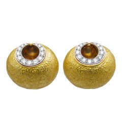 David Webb Diamond Gold Earrings 7