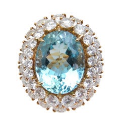 Impressive Aquamarine Diamond Ring 1