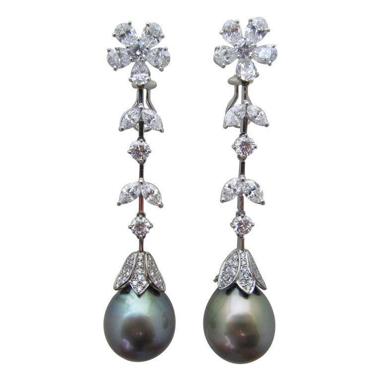 GRAFF Black Pearl Diamond Earrings