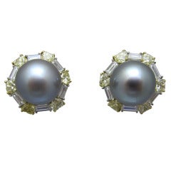 David Morris South Sea Pearl Fancy Yellow Diamond Earrings 11