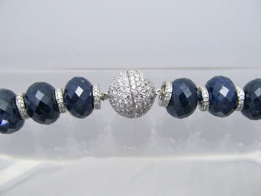 Contemporary Sapphire and Diamond Necklace