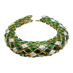 David Webb Diamond & Enamel Bracelet 8