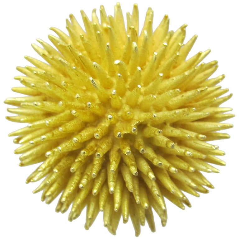 Tiffany & Co  Sea Urchin Gold Brooch