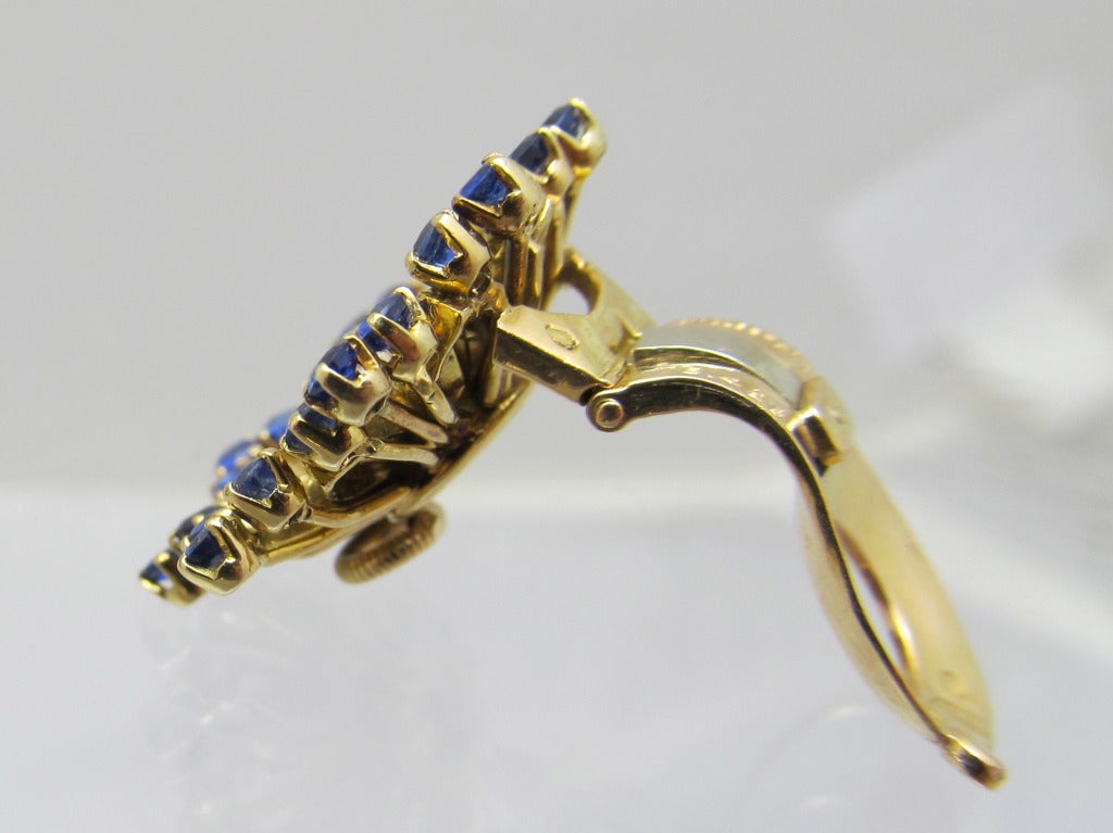 Women's Van Cleef & Arpels Sapphire Diamond Brooch and Earclips France