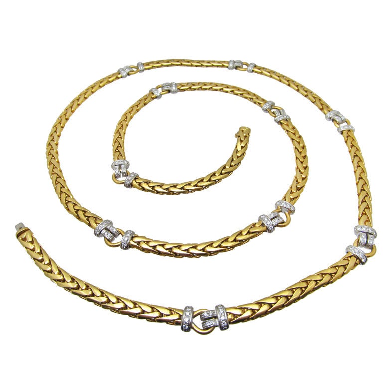 Gold Diamond Long Necklace