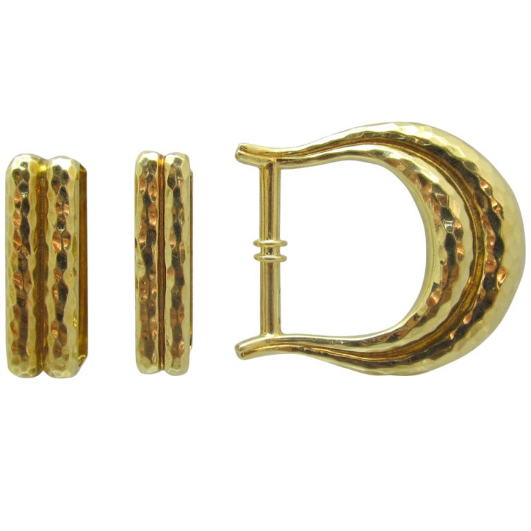 Dunay Hammered Gold Buckle