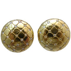 Fred Paris Diamond Gold Earrings