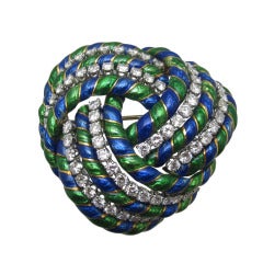 David Webb Diamond & Enamel Brooch 3