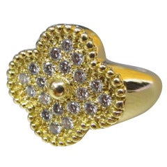 Retro Van Cleef & Arpels Alhambra Diamond Ring