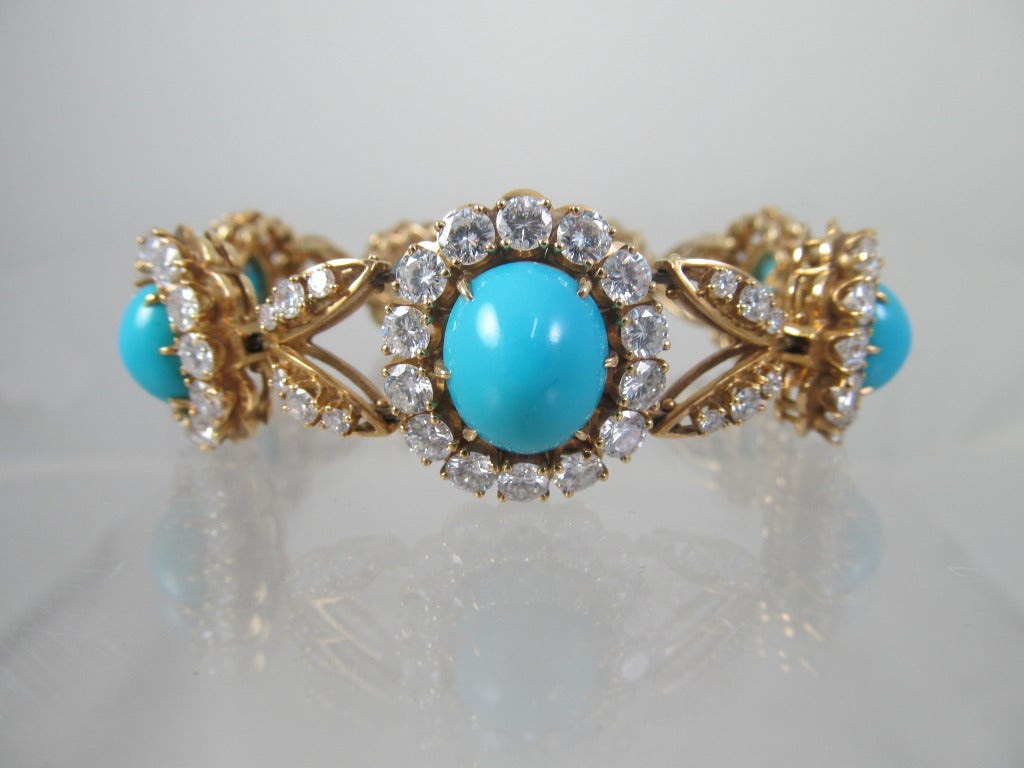 VAN CLEEF & ARPELS - Turquoise & Diamond Necklace 1
