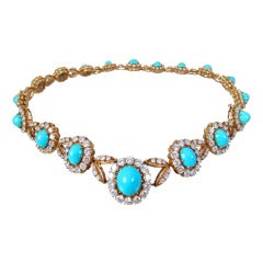 VAN CLEEF & ARPELS - Turquoise & Diamond Necklace