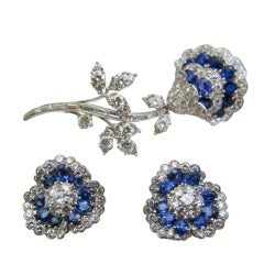 Van Cleef & Arpels  Diamond & Sapphire Floral Demi Parure