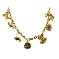 Retro Cartier Gold Charm Bracelet