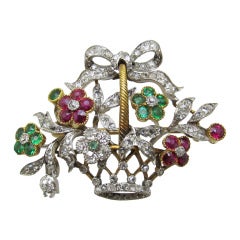 French Floral Diamond Brooch 1