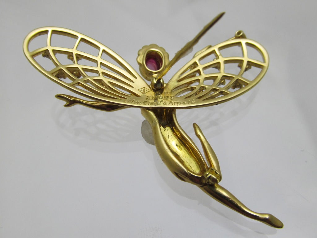  Van Cleef & Arpels Paire de broches en or à diamant fée & Pour femmes 