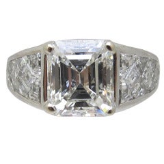 GRAFF GIA Cert Emerald Cut 4.03 carat Diamond Fancy Cut Diamond Set Ring 1