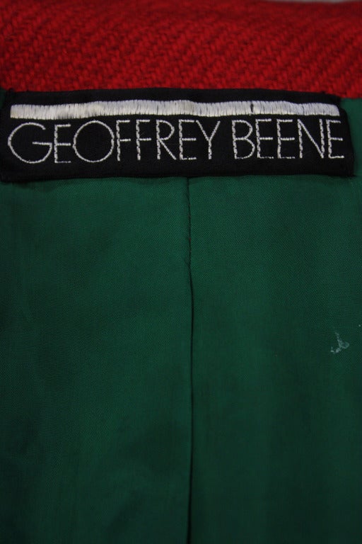 Women's 1960s Geoffrey Beene Red and Green Skirt Suit For Sale